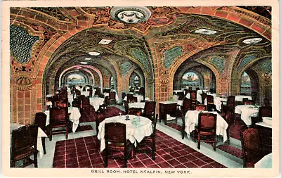 Vintage Postcard Grill Room Hotel McAlpin NY • $4.57