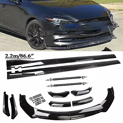 Front Bumper Lip Spoiler Kit +86.6  Car Side Skirt For Mazda Speed 3 6 RX CX MX • $99.99