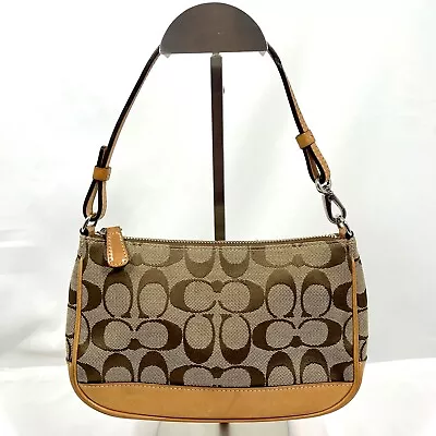 Coach Signature Vintage Y2K Beige Demi Monogram Shoulder Bag 6094 • $65