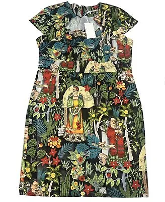 Grace Karin Frida Kahlo Tropical Print Dress Women's 2XL Wiggle Dress Retro  • $30