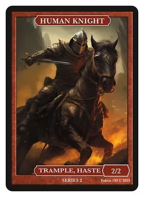 Human Knight Token Givememana Tokens Series 2 Magic The Gathering MTG • $2