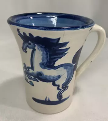 Vintage *M A Hadley* Horse Coffee Tea Mug Art Pottery 5 In. 14 Oz.  The End  • $14.99