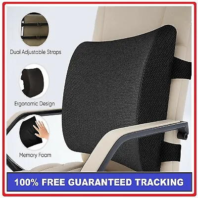 $27.99 • Buy Back Support Cushion Memory Foam Lumbar Pillow Waist Home Office Car Chair Mesh