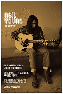$16.94 • Buy NEIL YOUNG - Concert Poster  24  X 16   Live In CLEVELAND With Linda Ronstadt