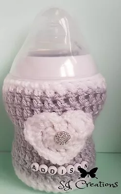 £8.99 • Buy Personalised Crochet Baby Bottle Cover/warmer For Avent Bottle Perfect Baby Gift