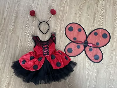 Girls Ladybug Dress Up Costume 2-3 Years • £11.71