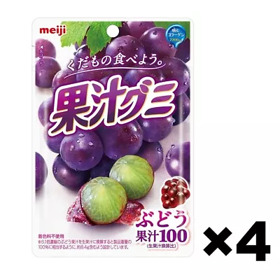 Meiji Fruit Juice Gummy Grape Flavor 4Bag Set 51g Made In Japan • $18.95