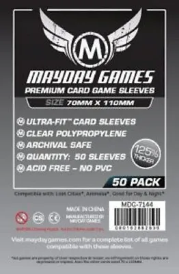 50x Premium Magnum Silver Card Sleeves #2: 70x110mm Sleeves Lost Cities  Scythe • £3.25