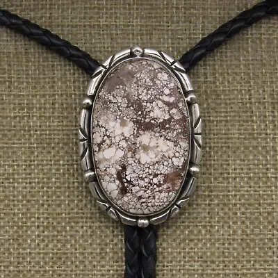 Oval-Shaped Sterling Silver Wild Horse Magnesite Bolo Tie By Jose Campos+ • $375