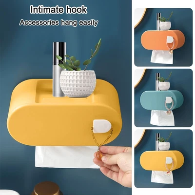$14.07 • Buy Tissue Box Shelf Storage Rack Roll/Draw Paper Dispenser Toilet Paper Holder