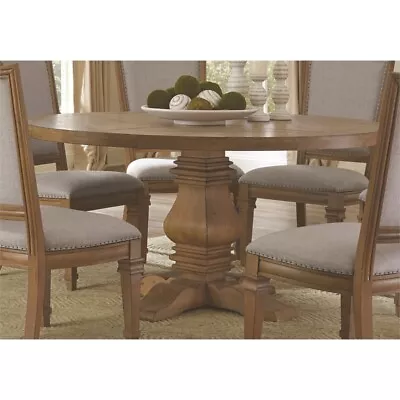 Coaster Florance Round Pedestal Wood Dining Table In Natural • $834.87