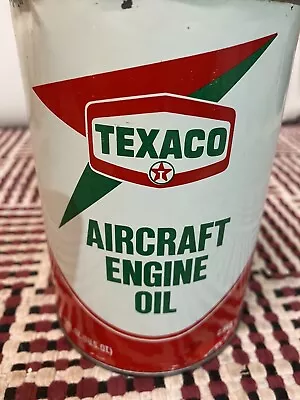 Empty Metal Texaco Aircraft Motor Oil 1 Qt Can • £24.33