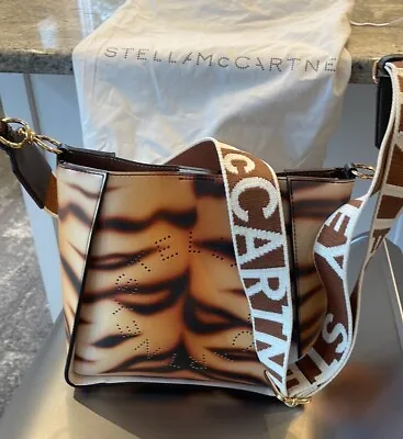 NWT STELLA McCartney Bag  Tiger Print Crossbody Bag With Logo Print Strap • $399