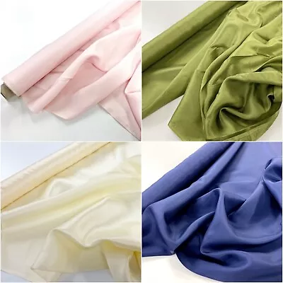 $7.75 • Buy Silk Habotai Fabric Plain Colour Soft Lightweight Lustrous Fine Silky Soft