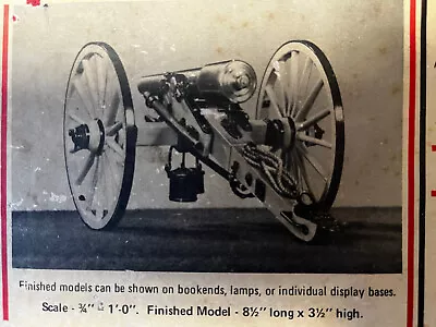 Civil War Cannon Parrott 10 Pounder Kit. Complete Marine Model Company #1127 • $44