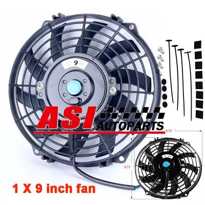 Universal 9 Inch 90W  12V Volt Electric Cooling Fan Thermo Fan+Mounting Kits • $39.95