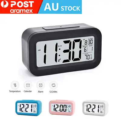 Desktop Clocks Digital Bedside LED Snooze Alarm Clock Time Temperature Day/Night • $14.10