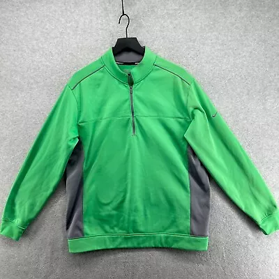 Nike Golf Sweater Mens Size Large Green Long Sleeve 1/4 Zip Tour Performance • $21.90