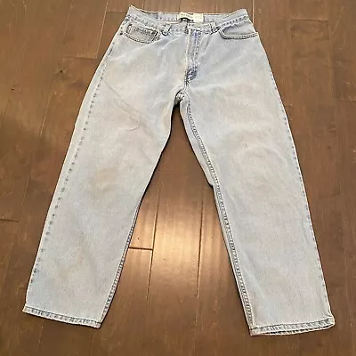 Vintage Levis 550 Y2K Jeans Men’s 33x28 (Tag 36x30) Light Wash Faded Blue Stains • $25