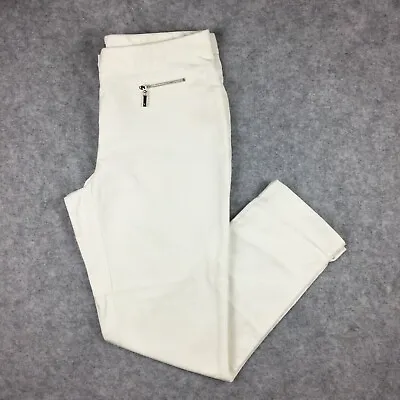 Vince Camuto Cropped Tapered Pants W/ Zipper Front Pocket Women's 4 (White) • $23.99