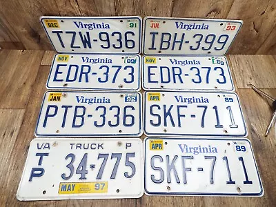 8 Vintage Lot Of-80's/90's Virginia License Plates Man Cave-crafts • $26.50