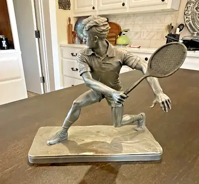 Vintage Lance Pewter Male Tennis Player 1970 Petitto 6  Sculpture EUC USA 73 • $32.99