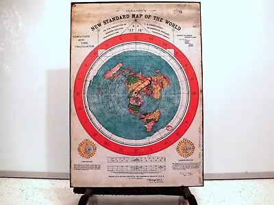 £9.99 • Buy Flat Earth Poster - Gleasons New Standard Map Of The World 1892 (350gsm) A3 Size