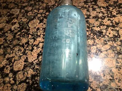 Vintage Ebony Beverage Blue Seltzer Bottle Brooklyn Ny 26 Oz • $21.99