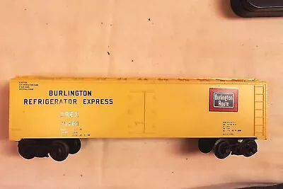 KRIS MODEL TRAINS 2R BURLINGTON EXPRESS REFRIGERATOR BOXCAR#76263 W/ORIGINAL BOX • $17.75