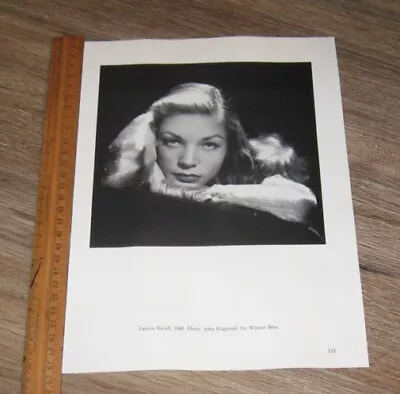 MOVIE STAR PORTRAIT Lauren Bacall Original ONE Page PHOTO + Text • $35