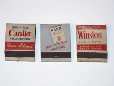 Vintage Sano WINSTON Camels CAVALIER Cigarettes Matchbooks! Unused FRONT Strike! • $9.99