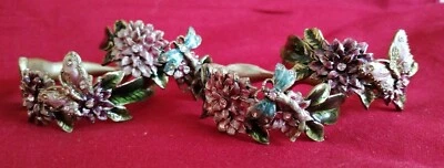 £5.99 • Buy Magnificent Metal & Enamel Napkin Rings - Butterfly & Dragonfly Set Of 4 (MB-2) 