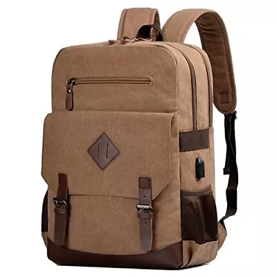 Canvas Vintage Laptop Backpack For Women Men College Computer Bookbag Fits 1... • $55.82