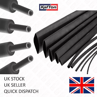 Heat Shrink Tube 2:1 Unlined & 3:1 Adhesive Glue Lined Heatshrink Sleeve Black • £58.19