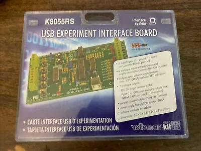 VELLEMAN K8055RS USB EXPERIMENT INTERFACE BOARD KIT New • $24.55