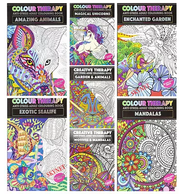 NEW EDITION A4 ANTI-STRESS ADULT COLOURING BOOK BOOKS Colour Therapy FOR ADULTS • £4.49