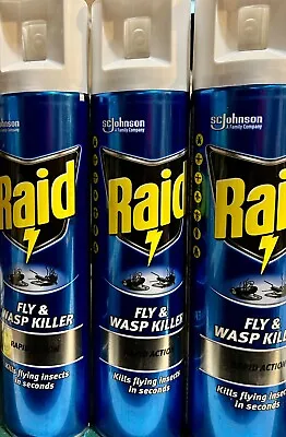 Raid Fly & Wasp Killer Rapid Action Spray 300ml (3 Pack) • £12.95