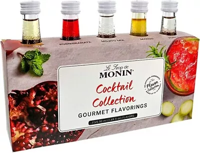 MONIN Premium Cocktail Syrup Gift Set 5x5cl. 1x Passionfruit 1x Strawberry • £8.99