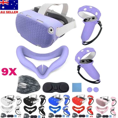$34.99 • Buy Silicone VR Controller Shell Case Face Cover For Oculus Quest 2 Accessories Set