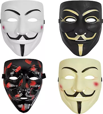 4 Pack V For Vendetta Hacker Mask For Halloween Costume Cosplay Party Masks • $23.94