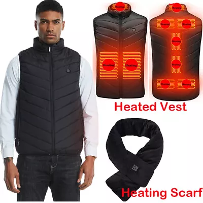 Heated Vest Warm Winter Warm Electric USB Jacket Men Women Heating Coat/Scarf • $10.59