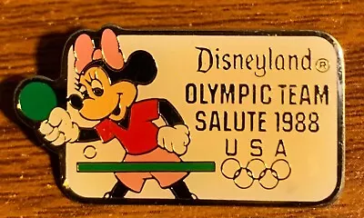 1988 Disneyland Olympic Team Salute USA Minnie Mouse Table Tennis Pin • $19.88