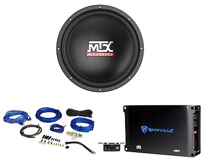 MTX Terminator TN12-02 12” 400w 2 Ohm Car Audio Subwoofer+Mono Amplifier+Amp Kit • $159.90