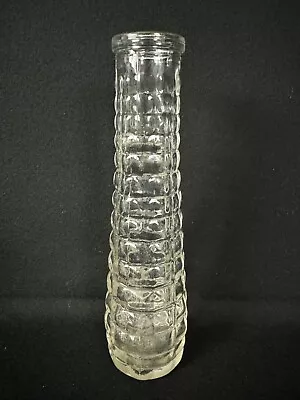 Vintage E.O. Brody Waffle Clear Glass Bud Vase Square Quilted Pattern 8 3/4  • $6.79