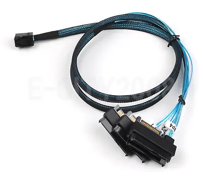 SAS SATA Cable SFF-8643 Internal Mini SAS HD To (4) 29pin SFF-8482 Adapters 1M • $14.97