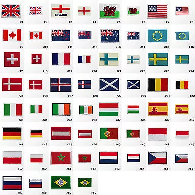£2.99 • Buy #2900R Small Tiny Nation Country Flag Embroidered Sew Iron On Patch Badge Hotfix
