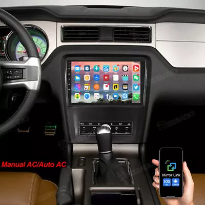 For 2010-2014 Ford Mustang Stereo Radio 10  Android 13 GPS Player MANUAL/AUTO AC • $229.99