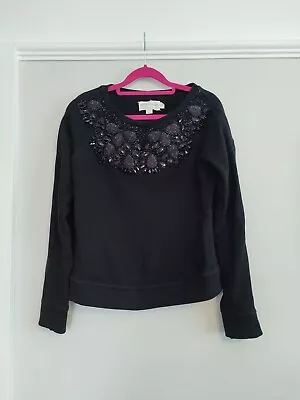 Needle And Thread Embellished Black Sweatshirt Jumper Size 10. Worn Once  • £13.75