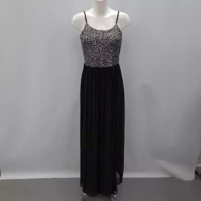 Motel Rocks Evening Dress XS UK 6 Black Silver Sequins Womens RMF53-LW • $6.21