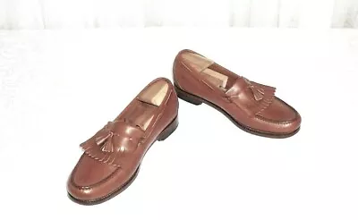 SAS Handmade Brown Leather Kiltie Tassel Loafer Made In USA Men's 12 M • $26